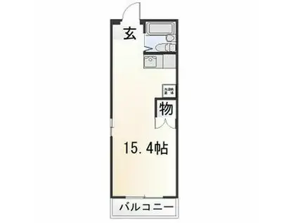 K Sハイツ(ワンルーム/2階)の間取り写真