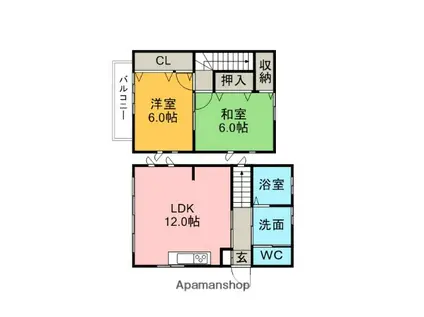 ピアージュ B棟(2LDK)の間取り写真