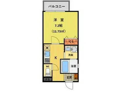 CASA AVENUE KARIYA(1K/1階)の間取り写真