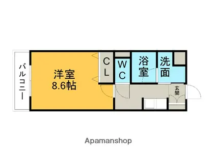 コモンガル小垣江(1K/1階)の間取り写真