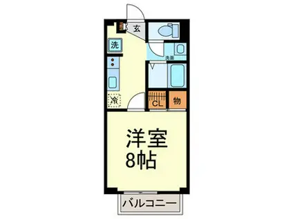 クレア石原B(1K/1階)の間取り写真