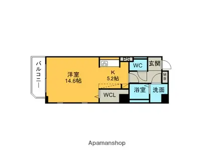サンコートSAKURA(ワンルーム/4階)の間取り写真