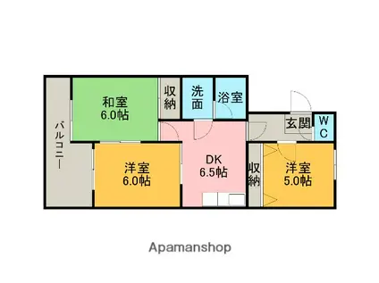 ヴィラコスモス知立(3DK/3階)の間取り写真