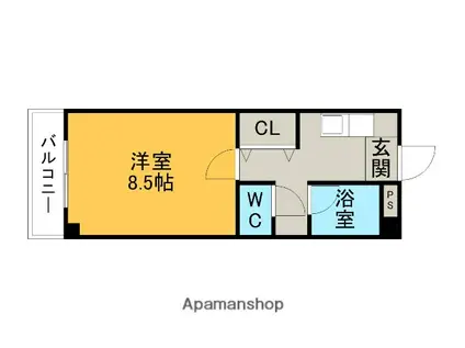 ロイヤルMIZUNO(1K/3階)の間取り写真