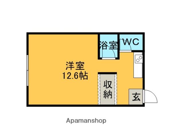 広栄荘7棟(1K/1階)の間取り写真