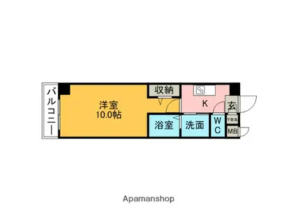 グリーンエイト(1K/3階)の間取り写真