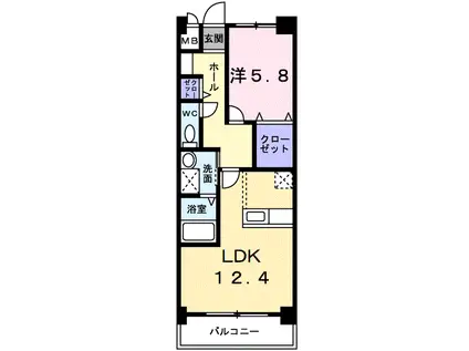 プリンセスガーデン本館(1LDK/4階)の間取り写真