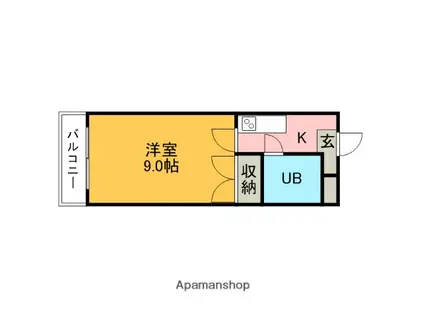 グルービー井ヶ谷(1K/1階)の間取り写真