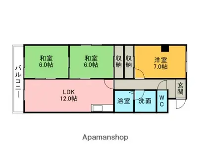 ニュータウン天白(3LDK/2階)の間取り写真