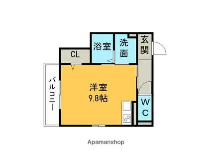 PRONITY C棟(ワンルーム/2階)の間取り写真