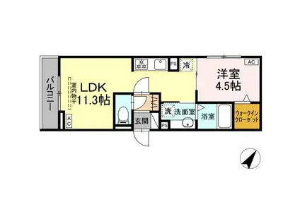 GRAND D-ROOM豊田市若林西町(1LDK/3階)の間取り写真