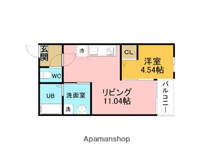 JACK UCHISAIWAIⅠ(1LDK/1階)の間取り写真