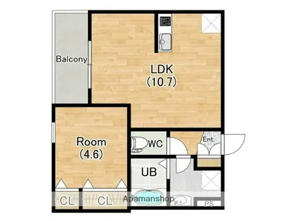 ジーメゾン草刈フォーベル(1LDK/3階)の間取り写真