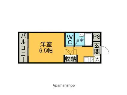 ソレイユフカヤ(ワンルーム/1階)の間取り写真