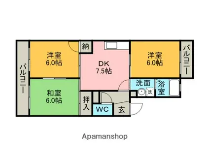 メゾンフルーラ(3DK/3階)の間取り写真