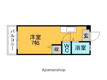 シティハイツサカエ(ワンルーム/1階)の間取り写真