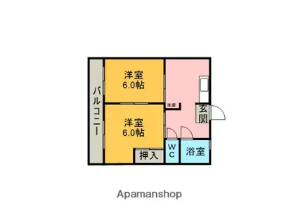 コーポ阪野(2DK/1階)の間取り写真