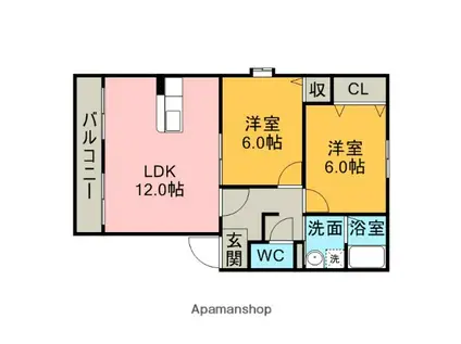 ハイツ桜見台(2LDK/1階)の間取り写真