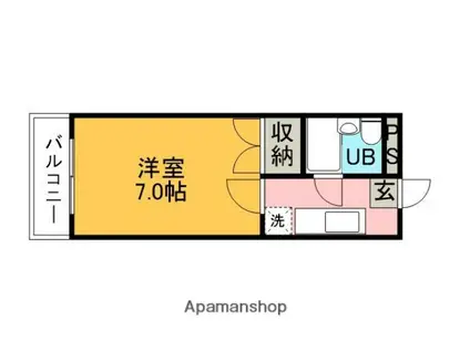 グレイスセントラルM(1K/4階)の間取り写真