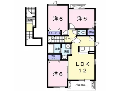サンライズⅦ(3LDK/2階)の間取り写真