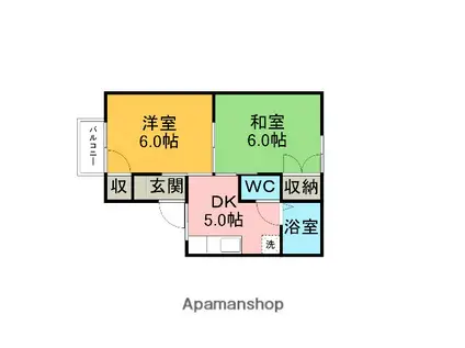 アイビーエル(2DK/2階)の間取り写真