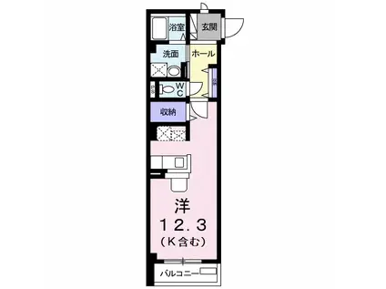 アデッソ ボヌール(ワンルーム/1階)の間取り写真