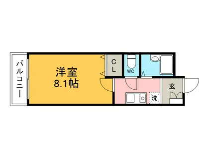 ジョイ・パーク(1K/2階)の間取り写真