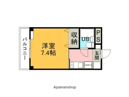 エステートF(1K/2階)の間取り写真