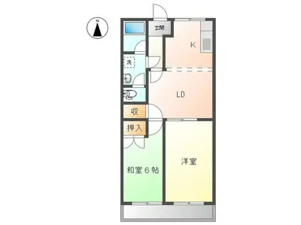 スカイメゾン大高A棟(2LDK/2階)の間取り写真