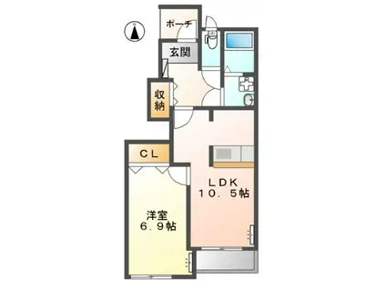 ハッピーライフ共和Ⅱ(1LDK/1階)の間取り写真