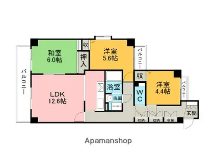 メイツ大府(3LDK/2階)の間取り写真