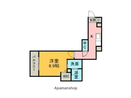 オリーヴェ(1K/1階)の間取り写真