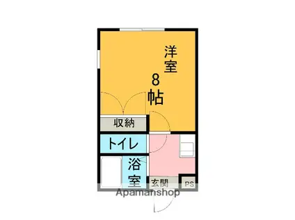 HAWKS(1K/2階)の間取り写真