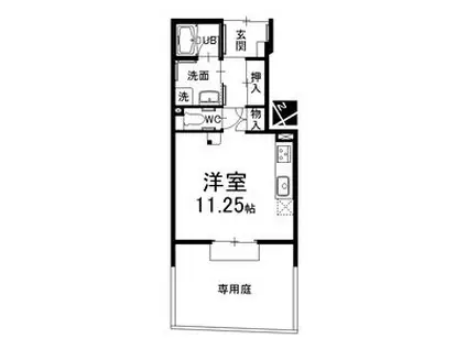 中舛竹田荘(ワンルーム/1階)の間取り写真