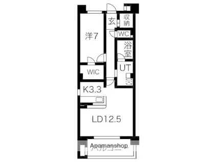 ザ・ブロードスクエア(1LDK/1階)の間取り写真