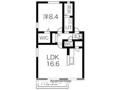 共立A棟(1LDK/2階)の間取り写真