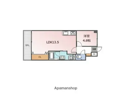 エステート鳴海(1LDK/8階)の間取り写真
