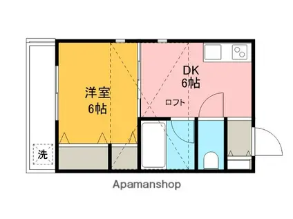 アクセスコートⅦ(1DK/2階)の間取り写真