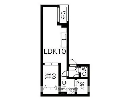 エル前之輪(1LDK/3階)の間取り写真