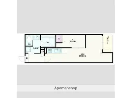 JACK ODAKAⅥ(1LDK/1階)の間取り写真