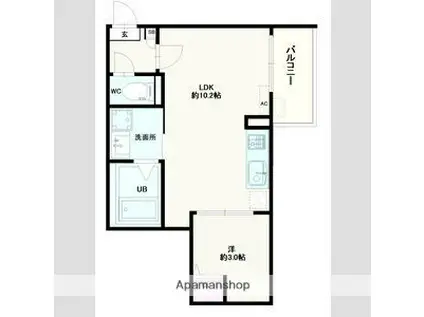 JACK ODAKAⅨ(1LDK/3階)の間取り写真