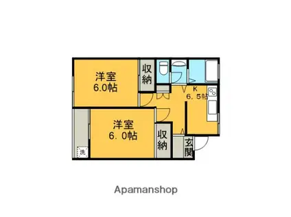 コーポ村瀬(2DK/1階)の間取り写真