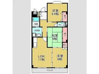 セントポーリア・サウス(3LDK/3階)の間取り写真