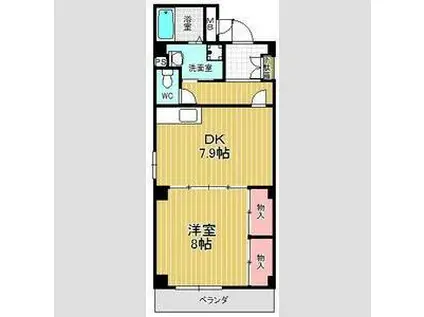 ブランミュールKT(1DK/2階)の間取り写真