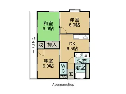 コーポ桜見台(3DK/1階)の間取り写真