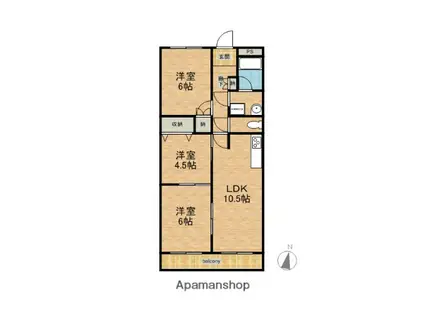 コーポラス林本(3LDK/1階)の間取り写真