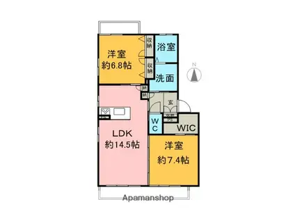 マリアベーラ(2LDK/3階)の間取り写真