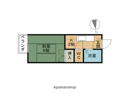 コーポ ラ・ペッシュ(1K/1階)の間取り写真