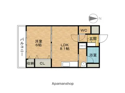 グレイスコート(1DK/5階)の間取り写真