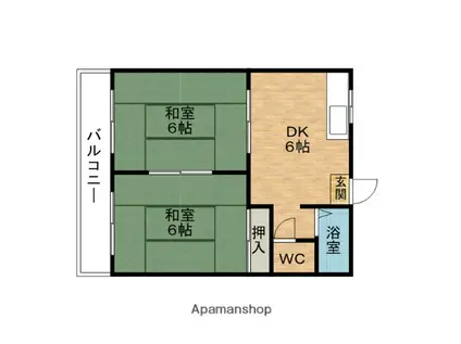 メゾンラポール(2DK/1階)の間取り写真